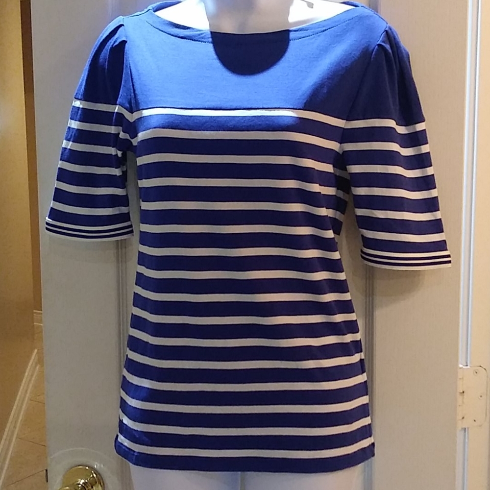 Ralph Lauren blue and white striped top